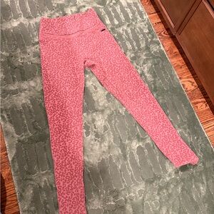 Echt Flocked Leopard Print Leggings in Pink/Mauve